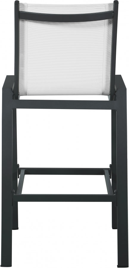 [HOT DEAL] Nizuc Mesh / Aluminum White Outdoor Patio Aluminum Mesh Barstool (Set of 2)