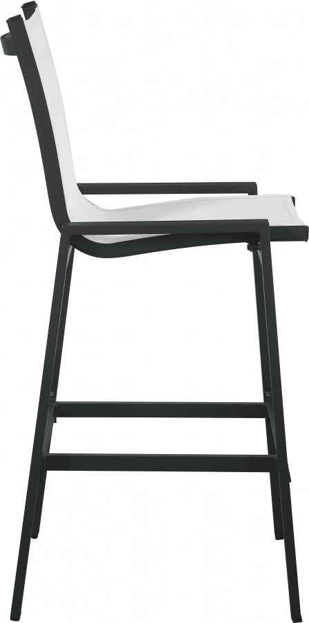 [HOT DEAL] Nizuc Mesh / Aluminum White Outdoor Patio Aluminum Mesh Barstool (Set of 2)