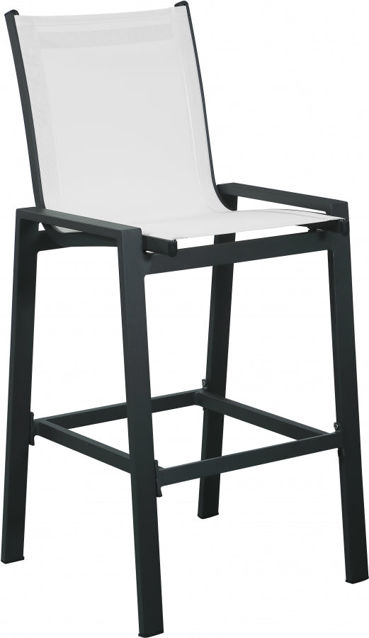 [HOT DEAL] Nizuc Mesh / Aluminum White Outdoor Patio Aluminum Mesh Barstool (Set of 2)
