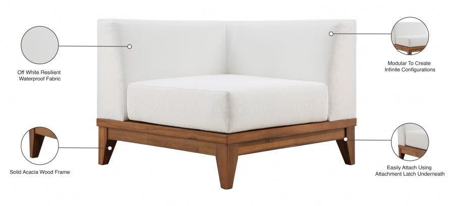 [HOT DEAL] Rio Acacia Wood / Quick Dry Foam Off Outdoor Patio Modular Corner Chair