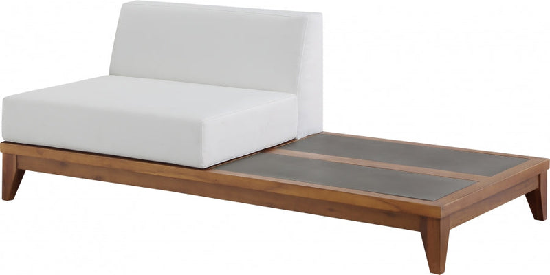 [HOT DEAL] Rio Acacia Wood / Concrete / Quick Dry Foam Off Outdoor Patio Modular Chair w/ Integrated Table