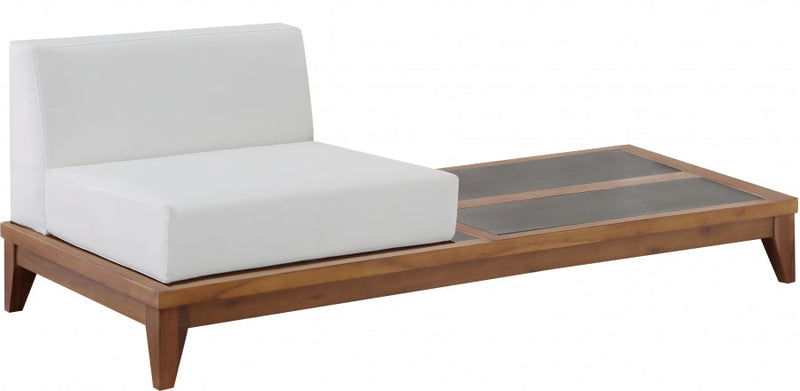 [HOT DEAL] Rio Acacia Wood / Concrete / Quick Dry Foam Off Outdoor Patio Modular Chair w/ Integrated Table