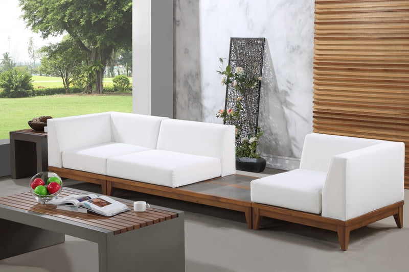 [HOT DEAL] Rio Acacia Wood / Concrete / Quick Dry Foam Off Outdoor Patio Modular Sofa