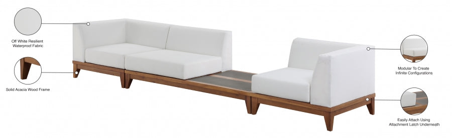 [HOT DEAL] Rio Acacia Wood / Concrete / Quick Dry Foam Off Outdoor Patio Modular Sofa