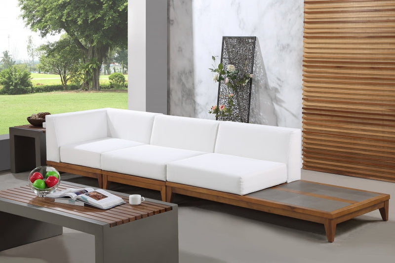 [HOT DEAL] Rio Acacia Wood / Concrete / Quick Dry Foam Off Outdoor Patio Modular Sofa