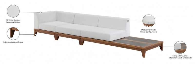[HOT DEAL] Rio Acacia Wood / Concrete / Quick Dry Foam Off Outdoor Patio Modular Sofa