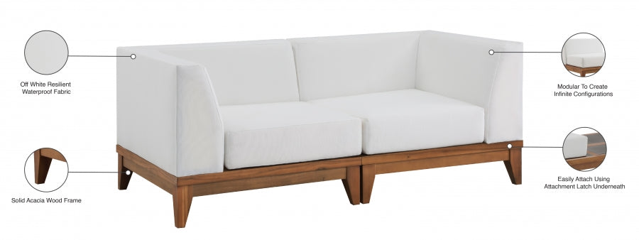 [HOT DEAL] Rio Acacia Wood / Quick Dry Foam Off Outdoor Patio Modular Sofa