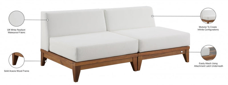 [HOT DEAL] Rio Acacia Wood / Quick Dry Foam Off Outdoor Patio Modular Sofa