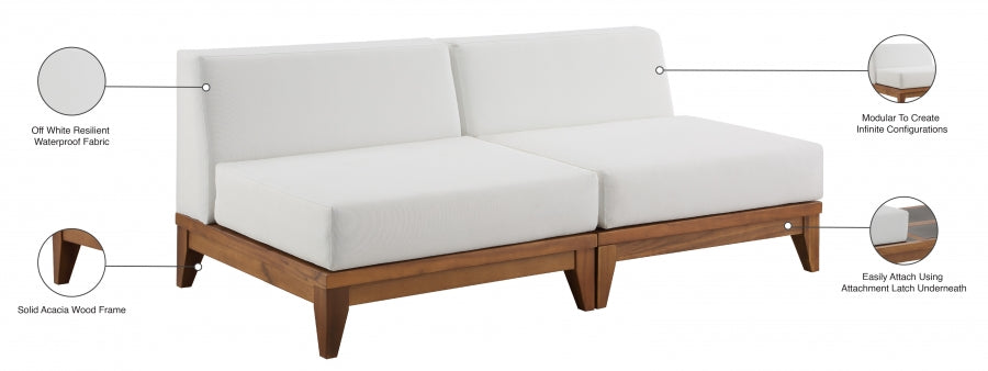 [HOT DEAL] Rio Acacia Wood / Quick Dry Foam Off Outdoor Patio Modular Sofa