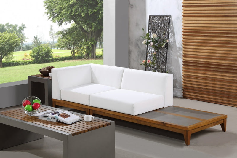 [HOT DEAL] Rio Acacia Wood / Concrete / Quick Dry Foam Off Outdoor Patio Modular Sofa