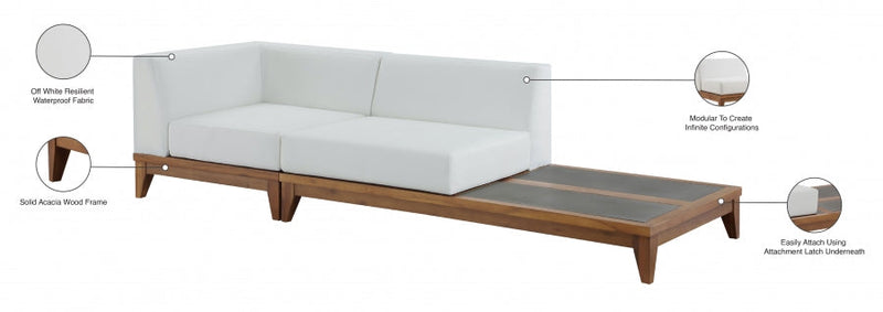 [HOT DEAL] Rio Acacia Wood / Concrete / Quick Dry Foam Off Outdoor Patio Modular Sofa