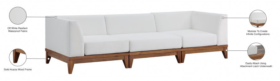 [HOT DEAL] Rio Acacia Wood / Quick Dry Foam Off Outdoor Patio Modular Sofa