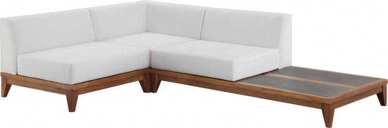 [HOT DEAL] Rio Acacia Wood / Concrete / Quick Dry Foam Off Outdoor Patio Modular Sectional