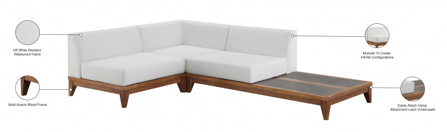 [HOT DEAL] Rio Acacia Wood / Concrete / Quick Dry Foam Off Outdoor Patio Modular Sectional