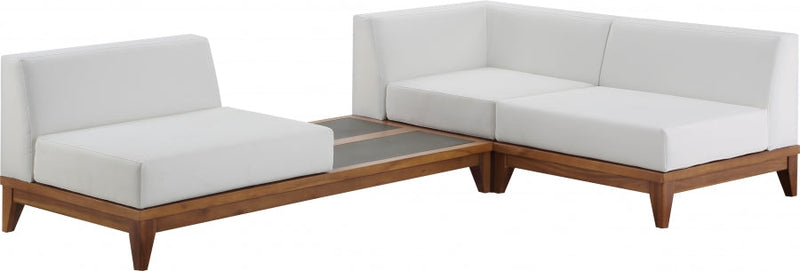 [HOT DEAL] Rio Acacia Wood / Concrete / Quick Dry Foam Off Outdoor Patio Modular Sectional
