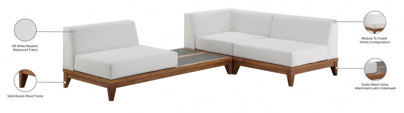 [HOT DEAL] Rio Acacia Wood / Concrete / Quick Dry Foam Off Outdoor Patio Modular Sectional
