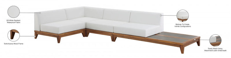 [HOT DEAL] Rio Acacia Wood / Concrete / Quick Dry Foam Off Outdoor Patio Modular Sectional