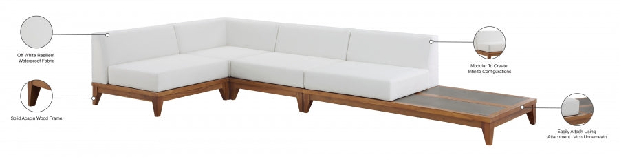 [HOT DEAL] Rio Acacia Wood / Concrete / Quick Dry Foam Off Outdoor Patio Modular Sectional