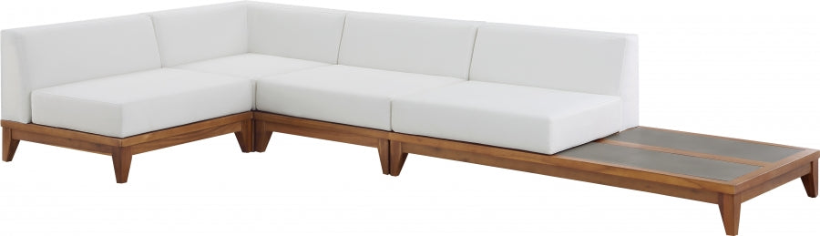 [HOT DEAL] Rio Acacia Wood / Concrete / Quick Dry Foam Off Outdoor Patio Modular Sectional