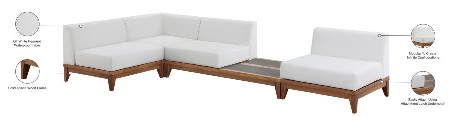 [HOT DEAL] Rio Acacia Wood / Concrete / Quick Dry Foam Off Outdoor Patio Modular Sectional