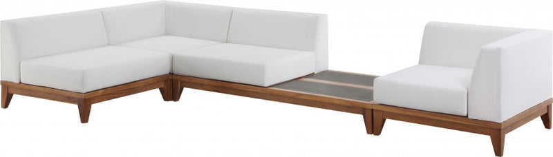 [HOT DEAL] Rio Acacia Wood / Concrete / Quick Dry Foam Off Outdoor Patio Modular Sectional