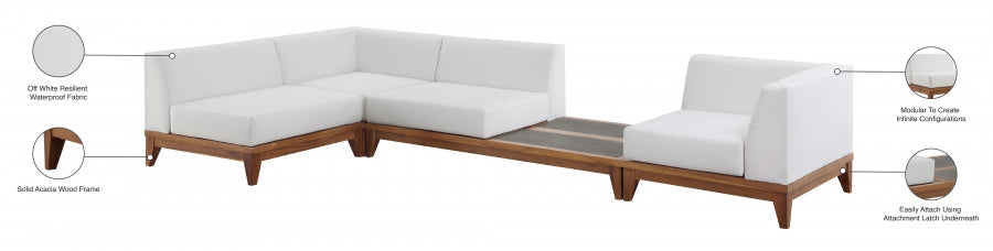 [HOT DEAL] Rio Acacia Wood / Concrete / Quick Dry Foam Off Outdoor Patio Modular Sectional