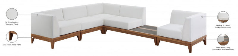[HOT DEAL] Rio Acacia Wood / Concrete / Quick Dry Foam Off Outdoor Patio Modular Sectional