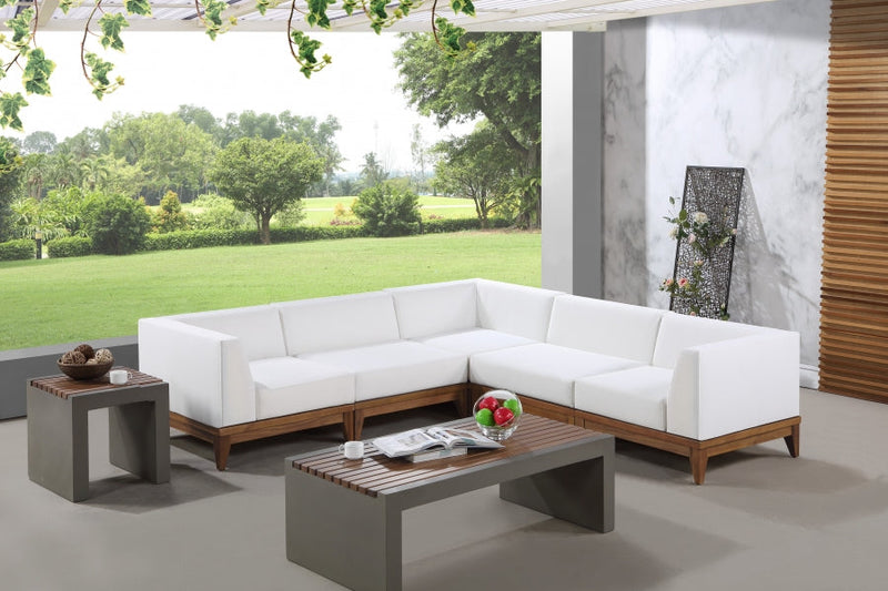 [HOT DEAL] Rio Acacia Wood / Quick Dry Foam Off Outdoor Patio Modular Sectional
