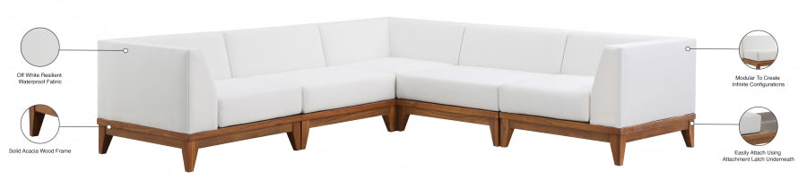 [HOT DEAL] Rio Acacia Wood / Quick Dry Foam Off Outdoor Patio Modular Sectional