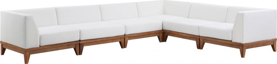 [HOT DEAL] Rio Acacia Wood / Quick Dry Foam Off Outdoor Patio Modular Sectional