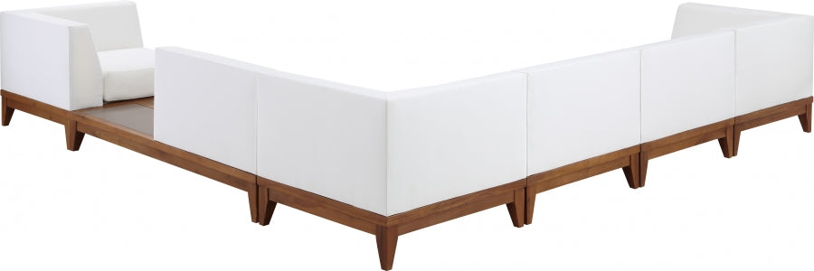 [HOT DEAL] Rio Acacia Wood / Concrete / Quick Dry Foam Off Outdoor Patio Modular Sectional