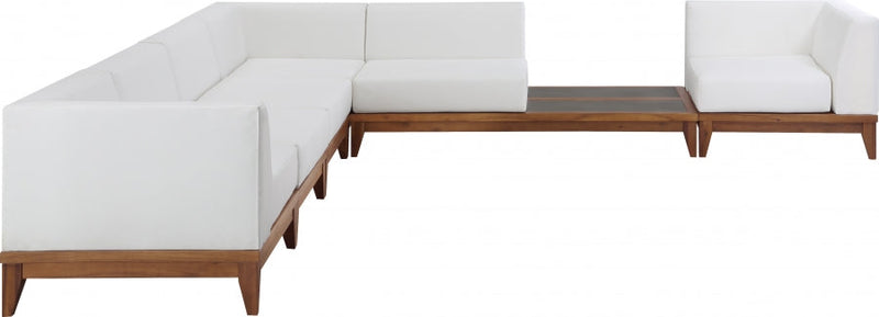 [HOT DEAL] Rio Acacia Wood / Concrete / Quick Dry Foam Off Outdoor Patio Modular Sectional