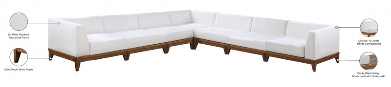 [HOT DEAL] Rio Acacia Wood / Quick Dry Foam Off Outdoor Patio Modular Sectional