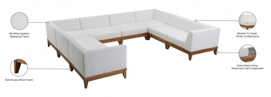 [HOT DEAL] Rio Acacia Wood / Quick Dry Foam Off Outdoor Patio Modular Sectional