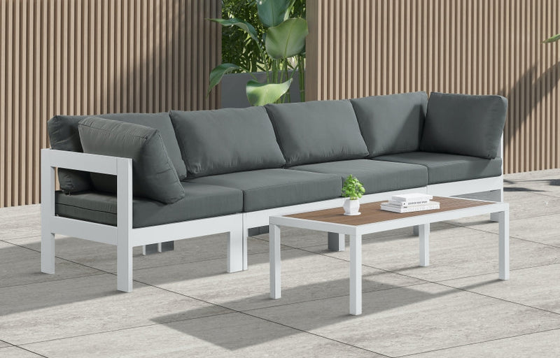 [HOT DEAL] Nizuc Fabric / Foam / Aluminum Grey Outdoor Patio Modular Sofa
