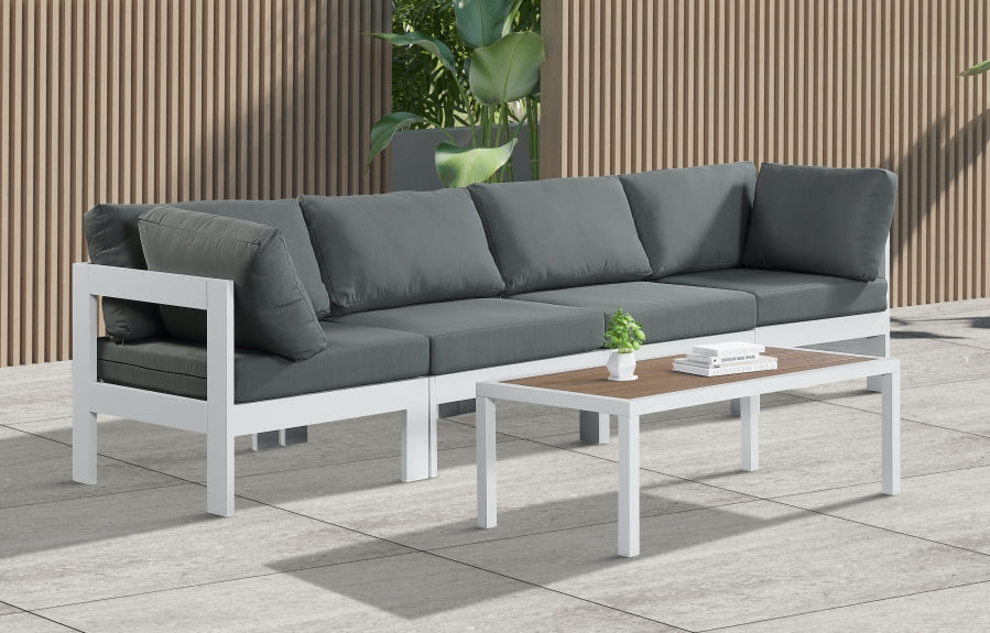 [HOT DEAL] Nizuc Fabric / Foam / Aluminum Grey Outdoor Patio Modular Sofa