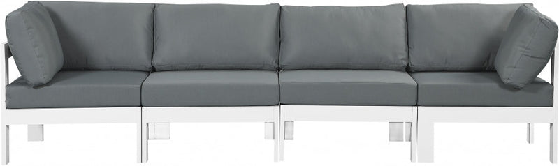 [HOT DEAL] Nizuc Fabric / Foam / Aluminum Grey Outdoor Patio Modular Sofa