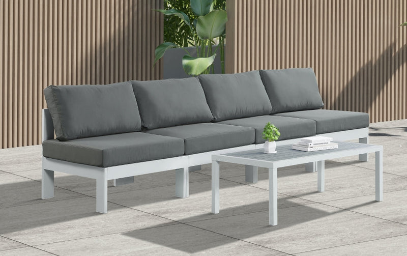 [HOT DEAL] Nizuc Fabric / Foam / Aluminum Grey Outdoor Patio Modular Sofa