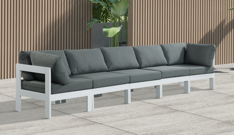[HOT DEAL] Nizuc Fabric / Foam / Aluminum Grey Outdoor Patio Modular Sofa