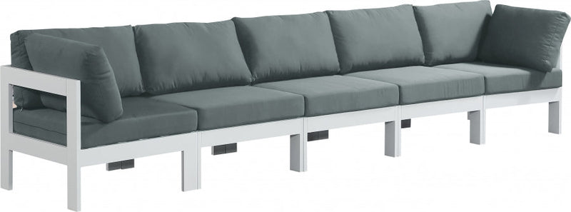 [HOT DEAL] Nizuc Fabric / Foam / Aluminum Grey Outdoor Patio Modular Sofa