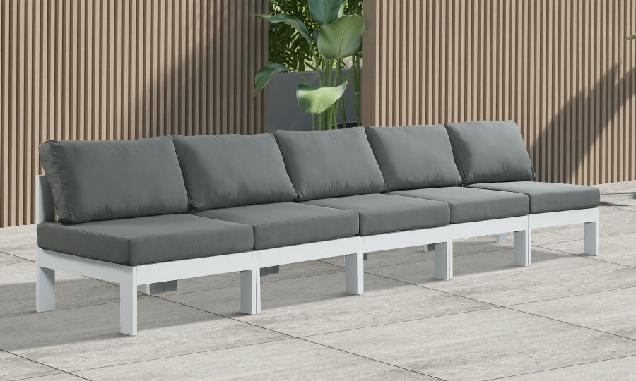 [HOT DEAL] Nizuc Fabric / Foam / Aluminum Grey Outdoor Patio Modular Sofa