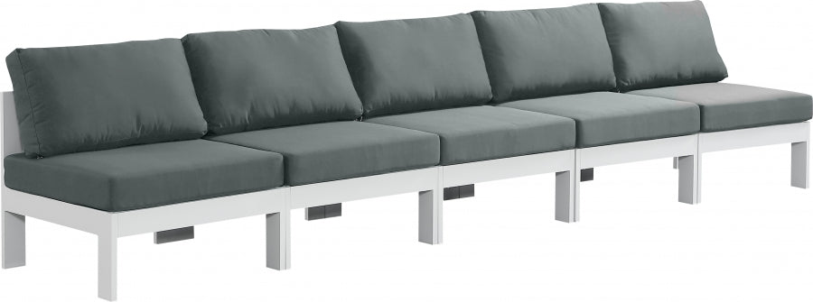 [HOT DEAL] Nizuc Fabric / Foam / Aluminum Grey Outdoor Patio Modular Sofa