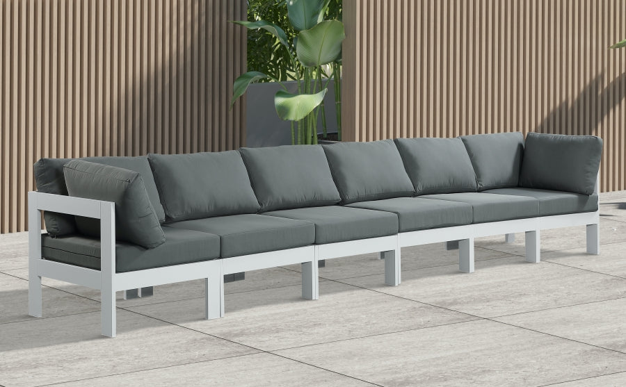 [HOT DEAL] Nizuc Fabric / Foam / Aluminum Grey Outdoor Patio Modular Sofa