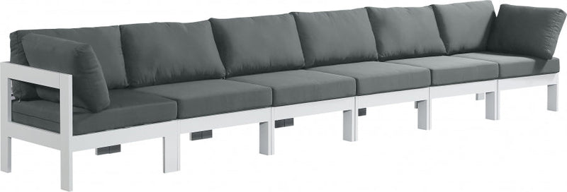 [HOT DEAL] Nizuc Fabric / Foam / Aluminum Grey Outdoor Patio Modular Sofa