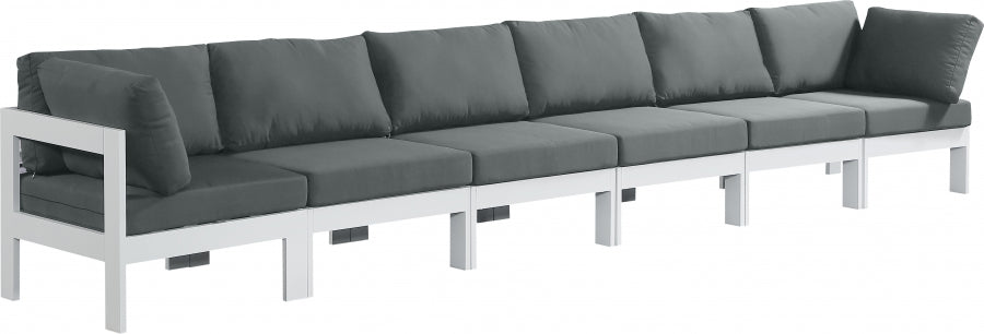 [HOT DEAL] Nizuc Fabric / Foam / Aluminum Grey Outdoor Patio Modular Sofa