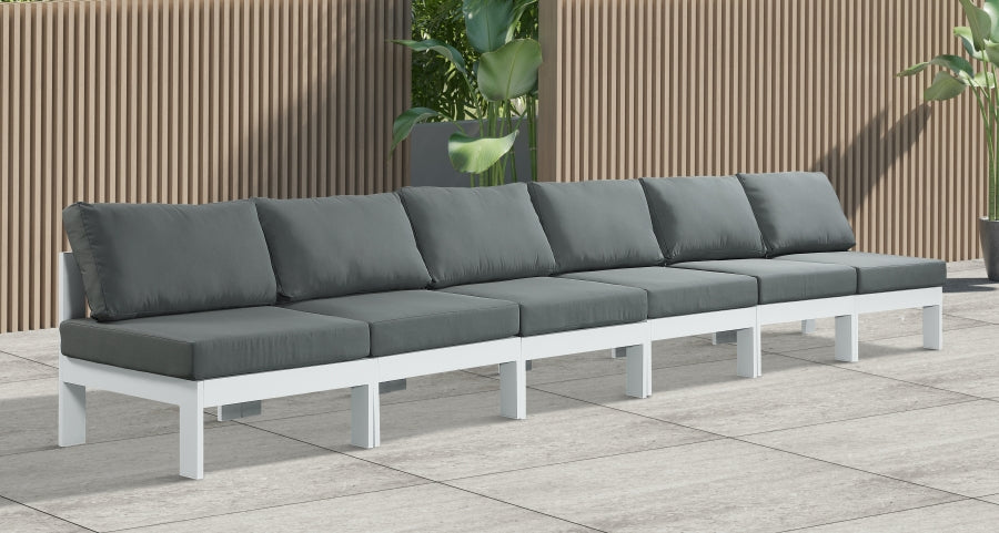 [HOT DEAL] Nizuc Fabric / Foam / Aluminum Grey Outdoor Patio Modular Sofa