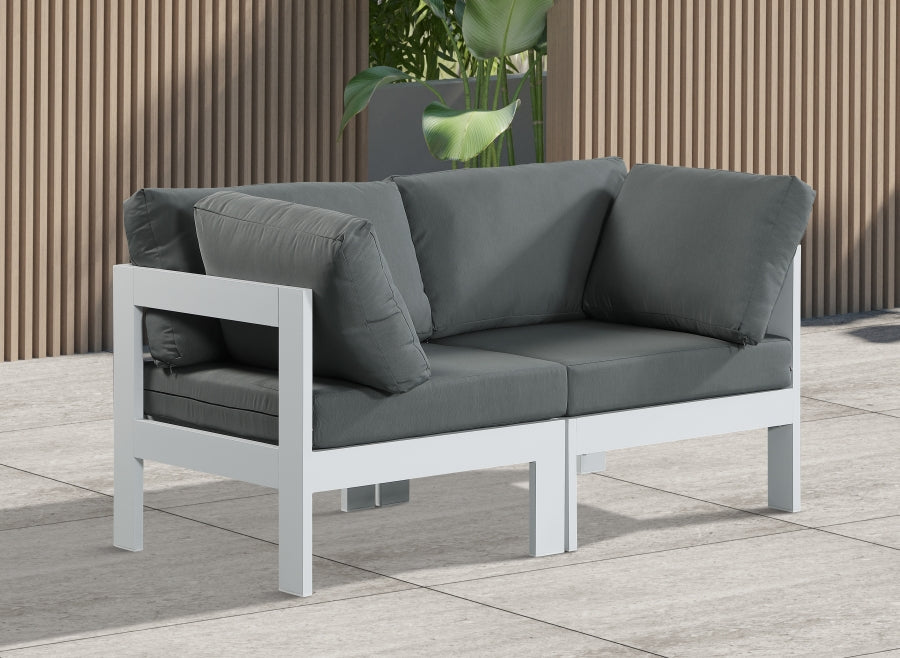 [HOT DEAL] Nizuc Fabric / Foam / Aluminum Grey Outdoor Patio Modular Sofa