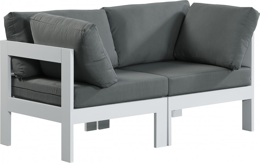 [HOT DEAL] Nizuc Fabric / Foam / Aluminum Grey Outdoor Patio Modular Sofa