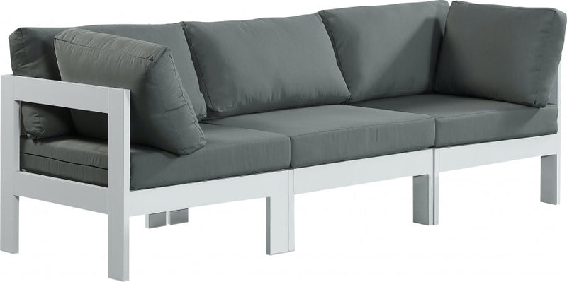 [HOT DEAL] Nizuc Fabric / Foam / Aluminum Grey Outdoor Patio Modular Sofa
