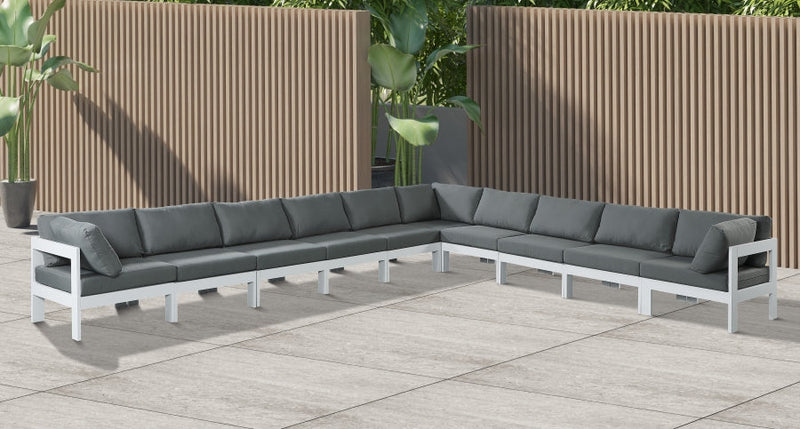 [HOT DEAL] Nizuc Fabric / Foam / Aluminum Grey Outdoor Patio Modular Sectional